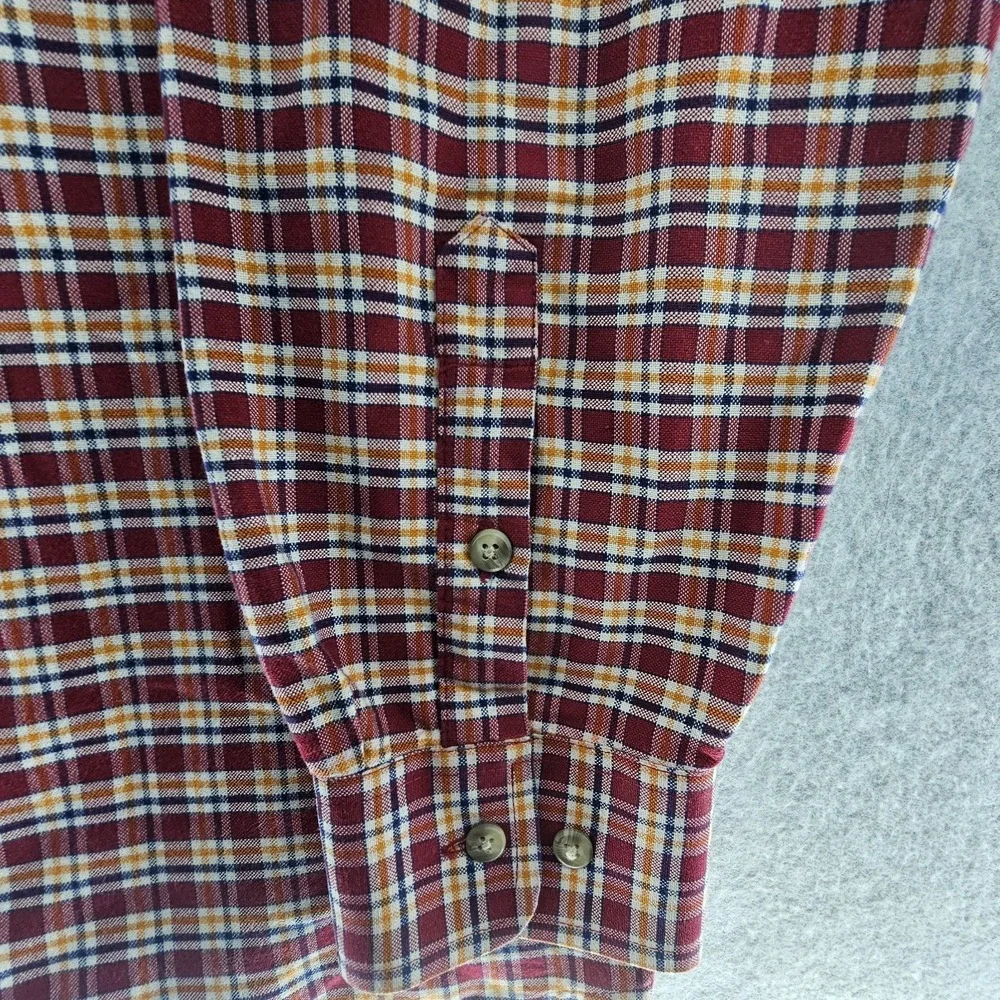 VTG Wrangler 20X Western Shirt Mens LARGE Plaid Flip Cuffs Pocket Long Sleeve‎